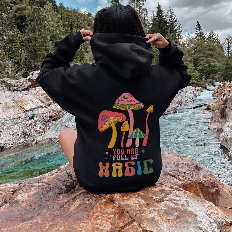 Magic Mushroom Hoodie Gender Neutral Pullover Hoodie