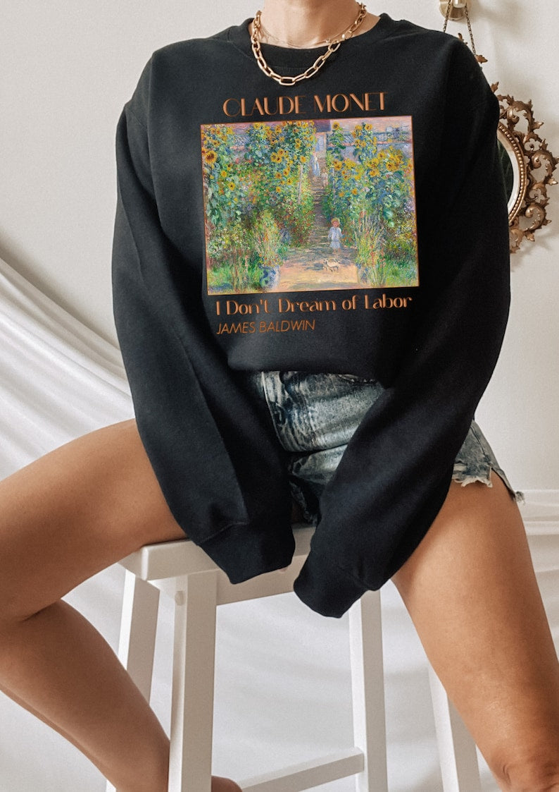 Claude Monet Sweater Artists Garden Painting Sweatshirt