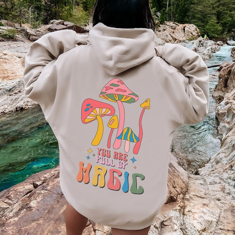 Magic Mushroom Hoodie Gender Neutral Pullover Hoodie