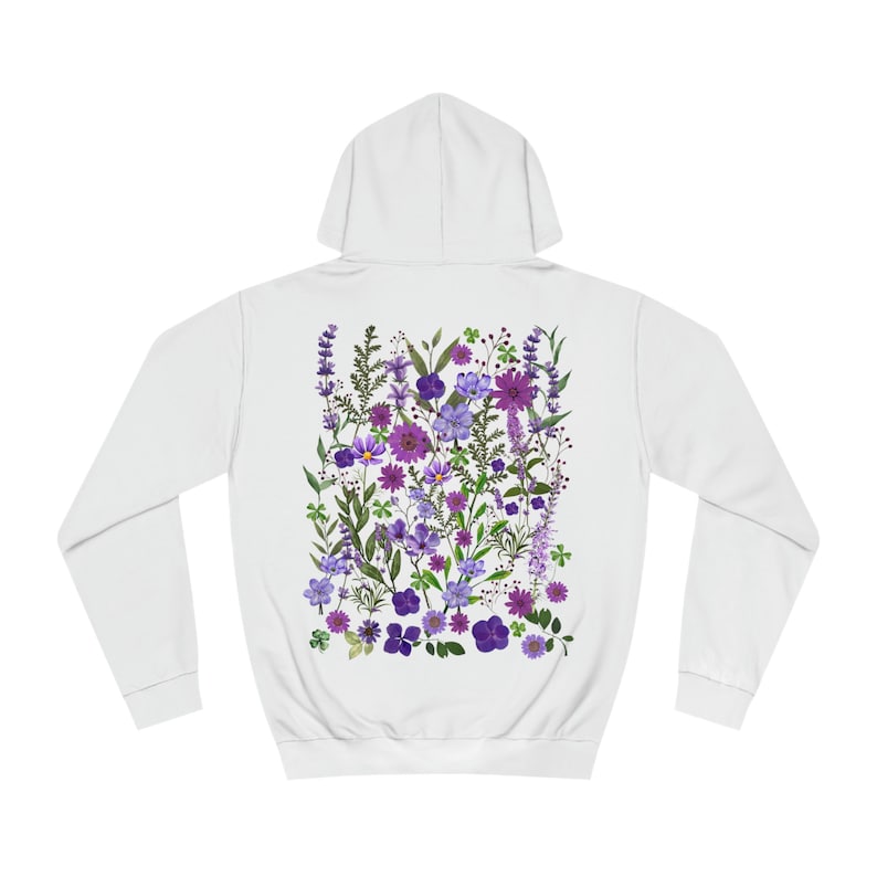 Vintage Botanical Floral Oversized Pressed Flowers Wildflowers Hoodie
