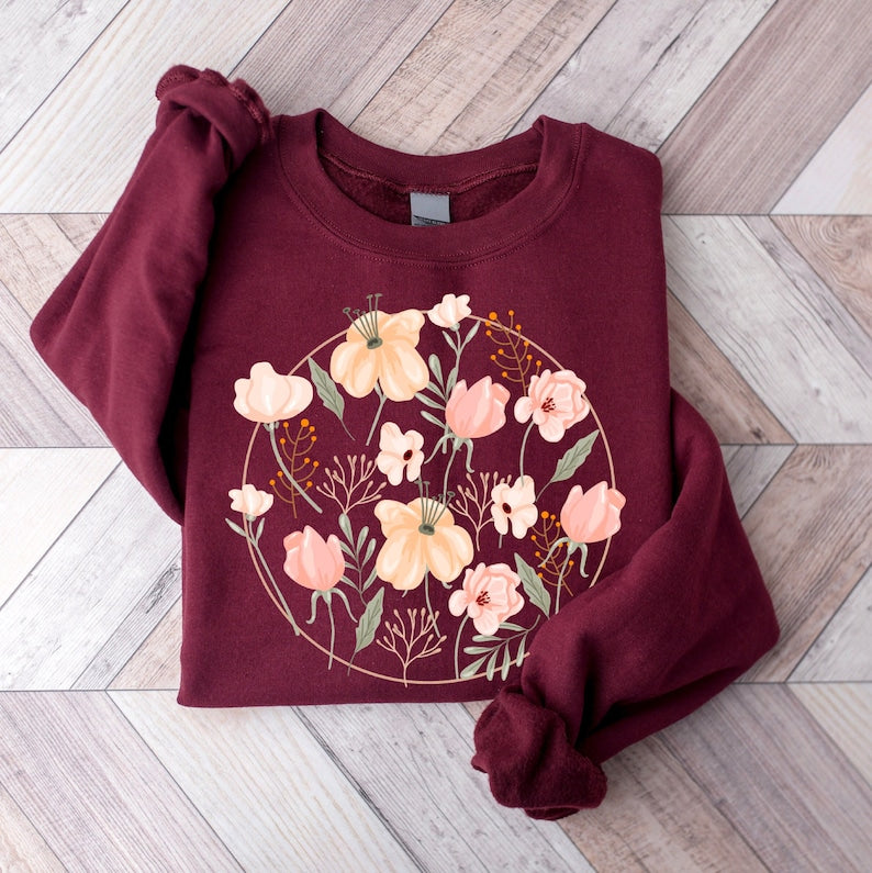 Women's Wildflower Sweatshirt Floral Lovers Gift