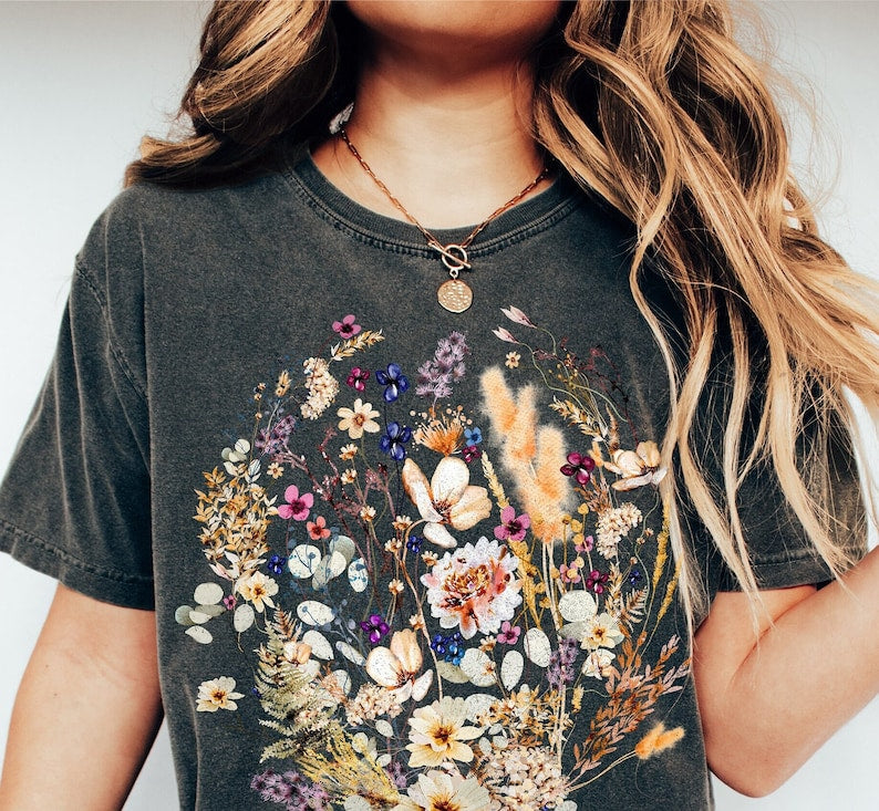 Pressed Flowers Comfort Colors Tshirt