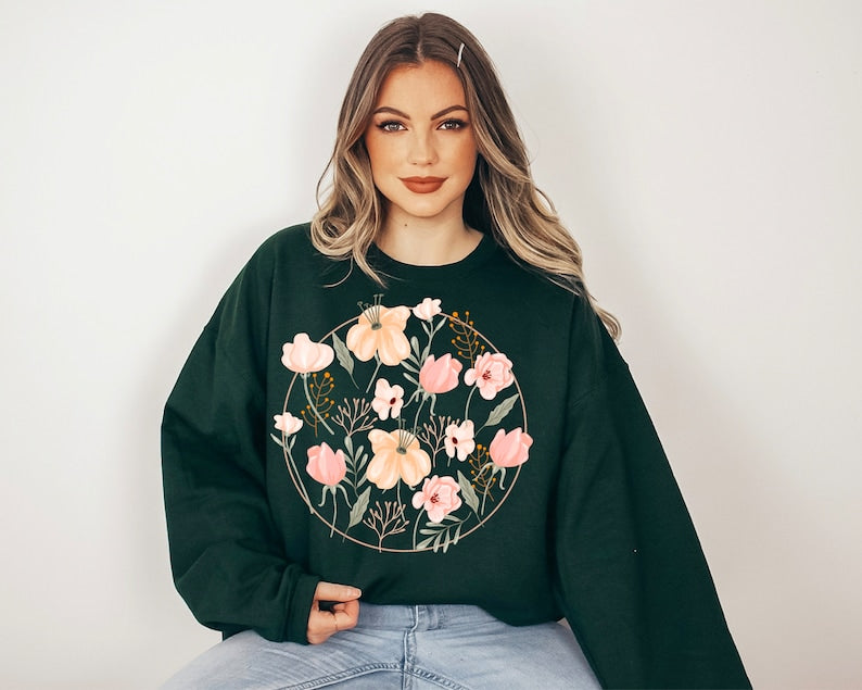 Women's Wildflower Sweatshirt Floral Lovers Gift