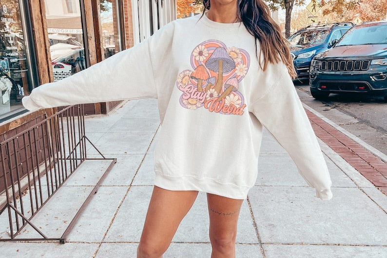 Retro Aesthetic Mushroom Sweatshirt