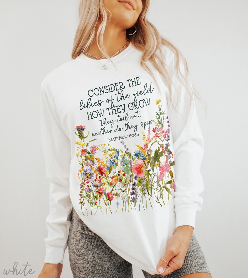 Pressed Flowers Comfort Colors Long Sleeve Sweatshirt