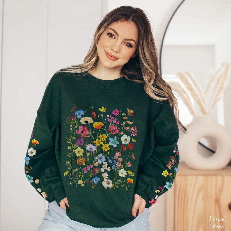 Wildflowers Sweatshirt Boho Floral Sweater