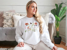 Vintage Wildflower Sweatshirt Botanical Sweater Nature Lover Gift