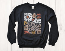 Boho Flower Sweatshirt Unisex Wildflower Sweater