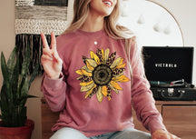 Leopard Sunflower Floral Sweatshirt