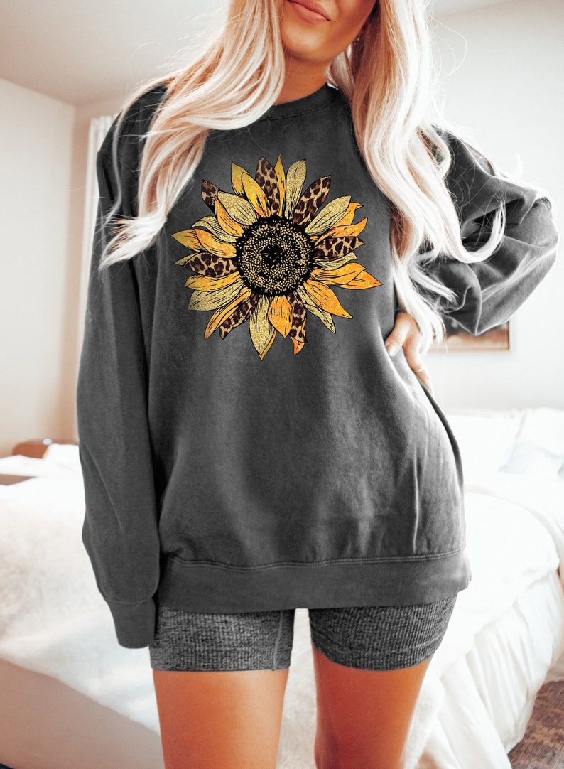 Leopard Sunflower Floral Sweatshirt