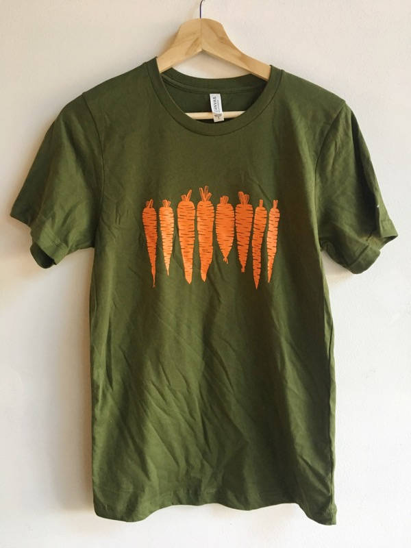 Carotte alimentaire légumes sérigraphie T-shirt
