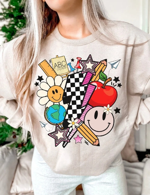 Retro Teacher Design Sweatshirt