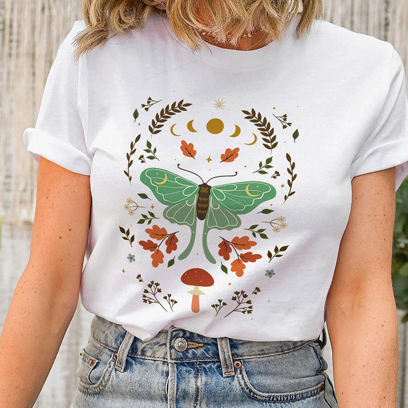 Butterfly Botanical Mushroom T-shirt