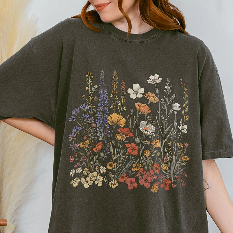 Vintage Wildflowers Garden Lover T-shirt