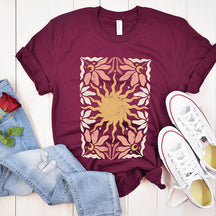 Boho Top Wildflowers Graphic T-shirt