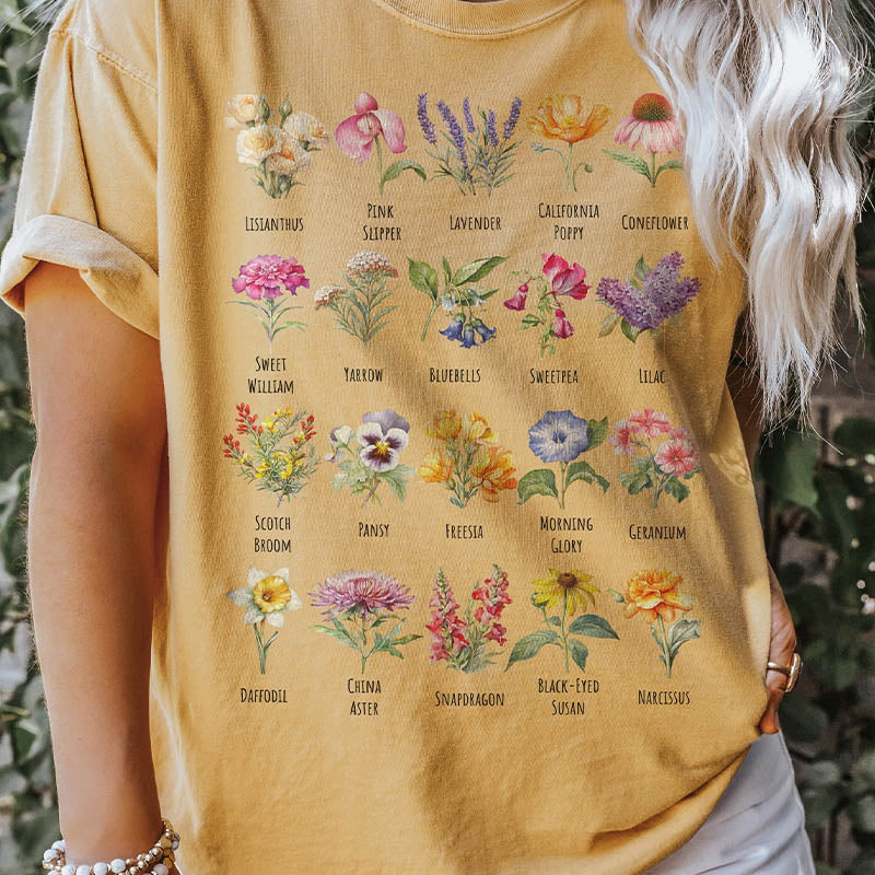Aesthetic Flower Identification T-Shirt