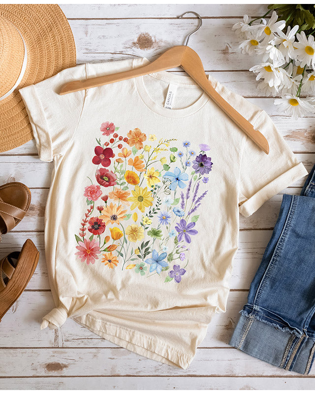 Rainbow Pride Wildflowers T-shirt