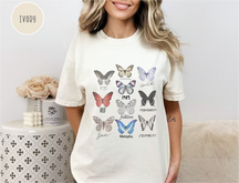 Single sided Cut Trend butterfly pattern T-shirt