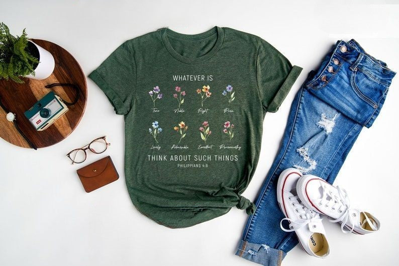 Whatever Is Think About Such Things Wildflower T-shirt