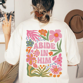 Abide in Him Floral Double-sided Print Sweatshirt
