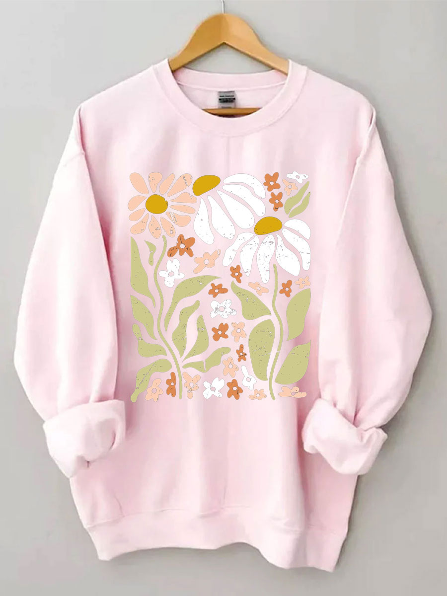 Boho Wildflowers Floral Nature Sweatshirt
