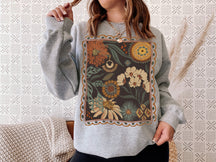 Bohemian Floral Cottagecore Crew Neck Comfort Sweatshirt