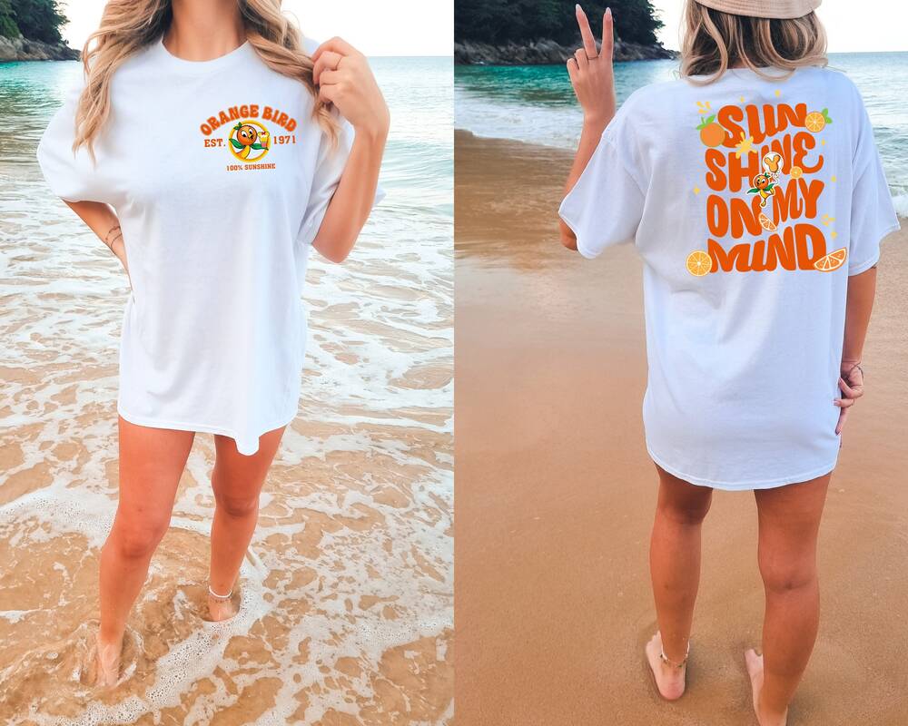 Comfort Colors Orange Bird Sunshine  Beach  Summer Vacation Shirt