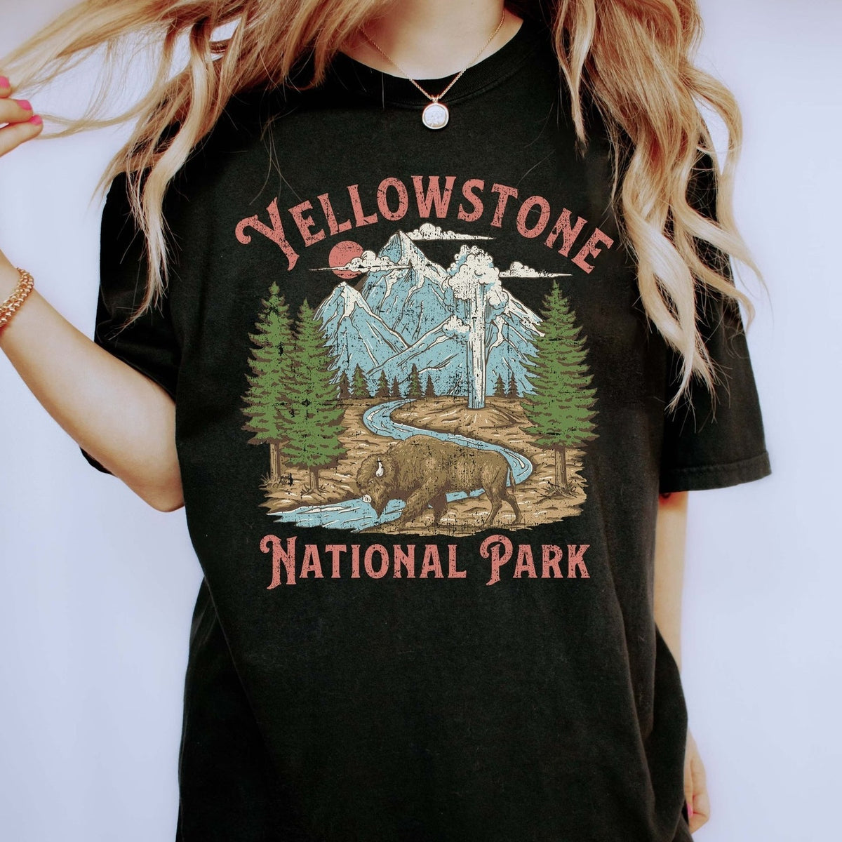 Yellowstone National Park Retro Comfort Colors Tshirt