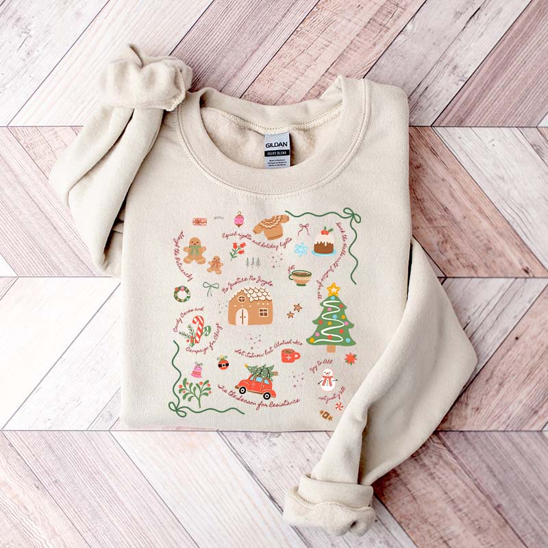 Doodle Christmas Liberal Values Political Protest Sweatshirt