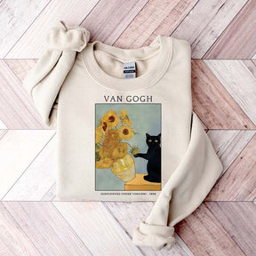 Van Gogh Black Cat Sweatshirt
