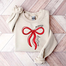 Merry Christmas Bow Winter Sweatshirt