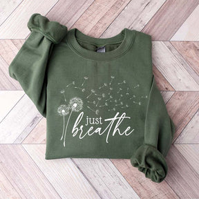 Just Breathe Dandelion Wildflower Sweatshirt