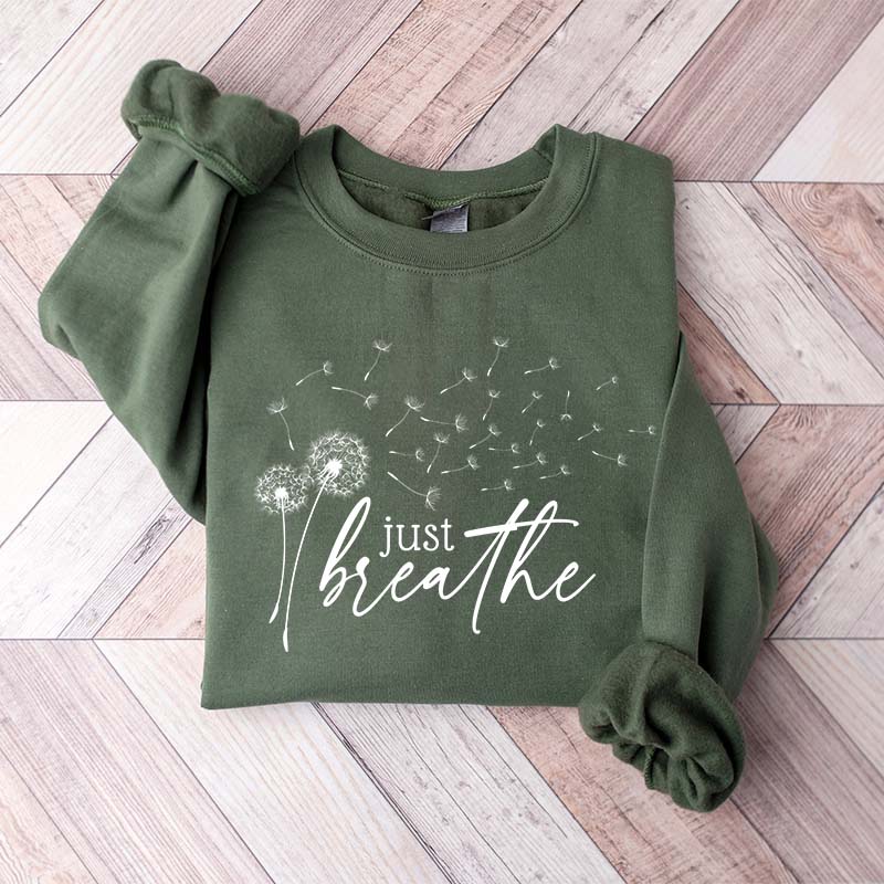 Just Breathe Dandelion Wildflower Sweatshirt