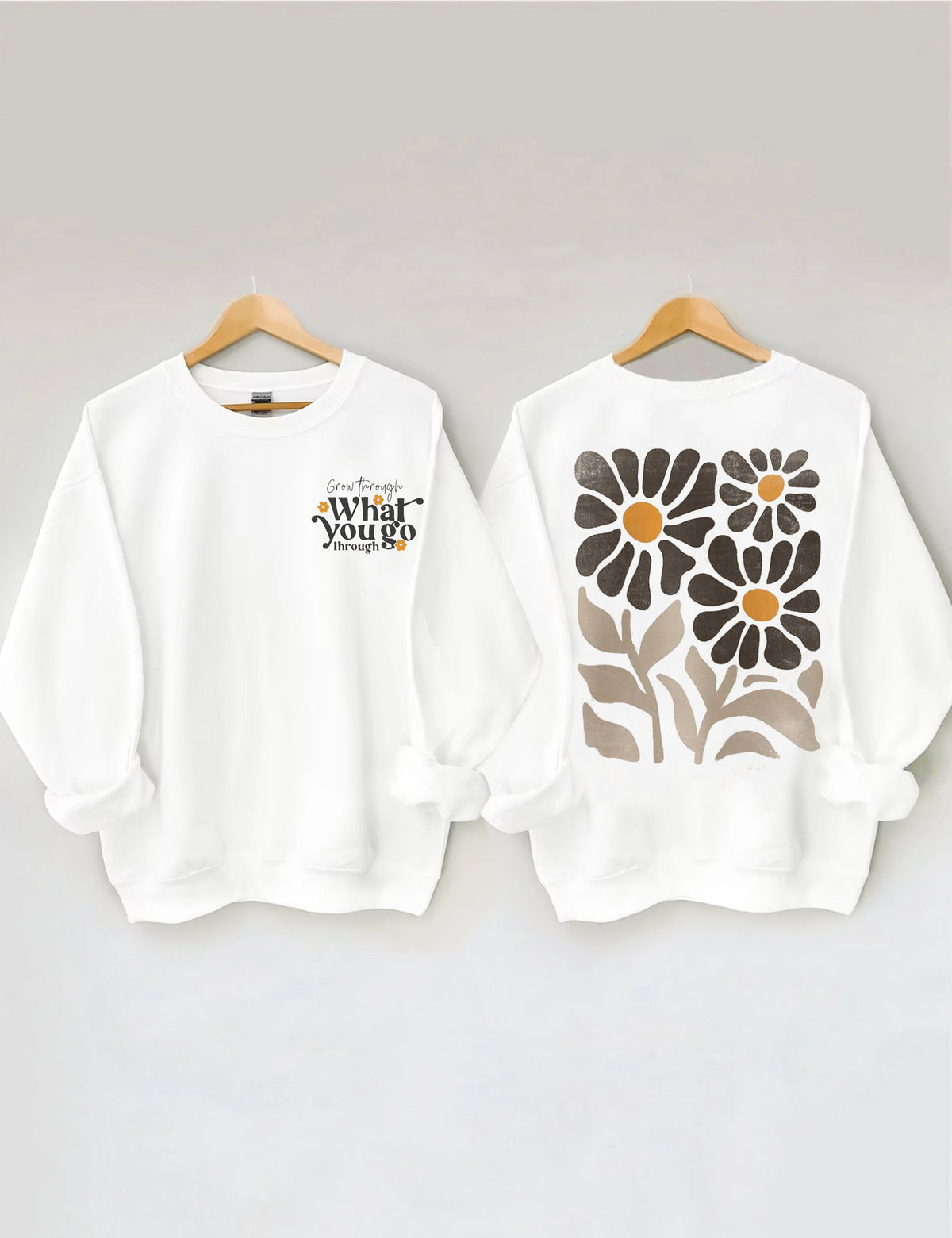 Boho Blumen Sweatshirt Unisex Wildblumen Print Sweatshirt