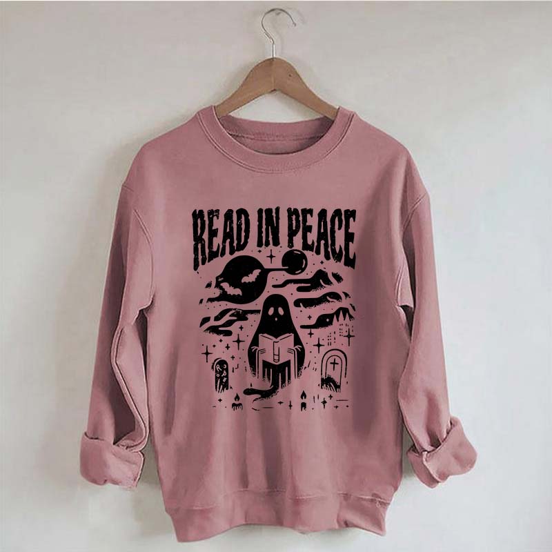 Ghost Reading Book Boho Bookish Sweatshirt