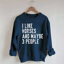 I Like Horses and Maybe 3 People Sweatshirt