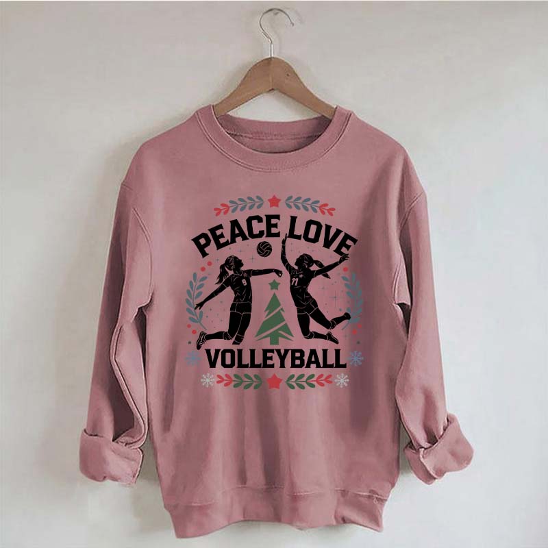 Peace Love Volleyball Christmas Sweatshirt