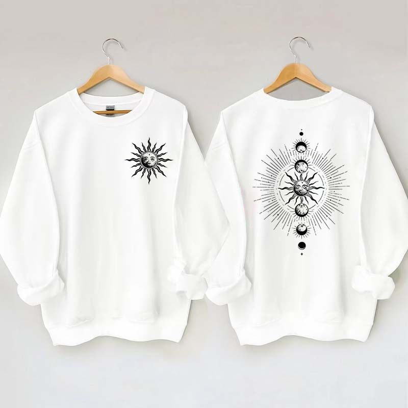 Celestial Moon Phase And Sun Sweatshirt