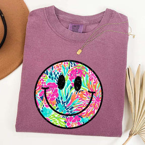 Comfort Colors Smiley Face Beach Vibes T-Shirt