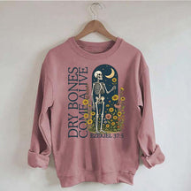 Dry Bones Come Alive Catholic Boho Floral Sweatshirt
