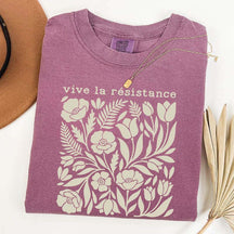 Vive La Resistance Floral Pattern Resist T-Shirt