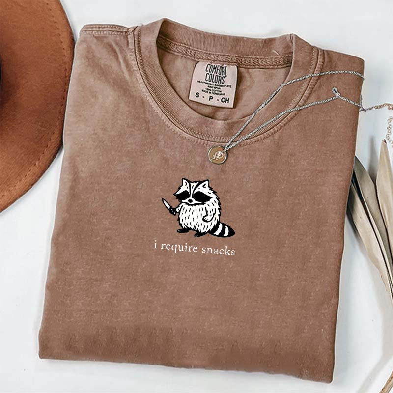 I Require Snacks Raccoon T-Shirt