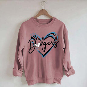 Dodgers Baseball Heart Sweatshirt