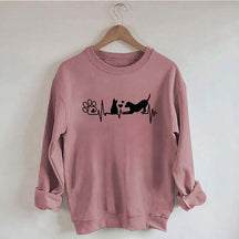 Dog And Cat Mom Heartbeat Sweatshirt