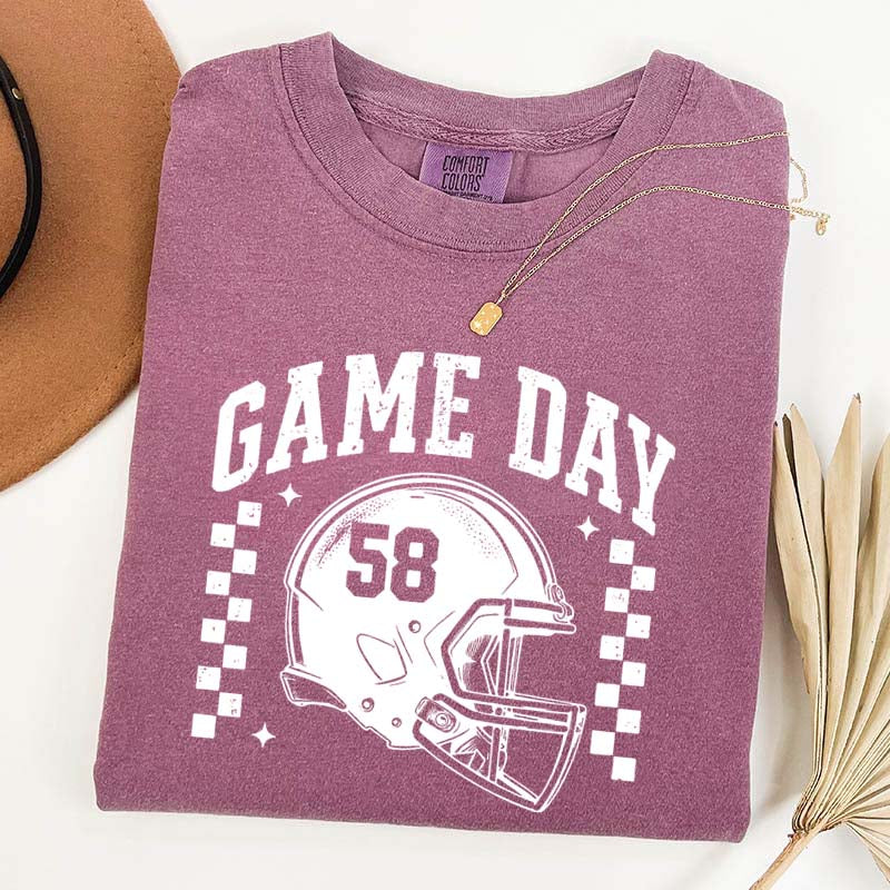 Football Season Game Day Custom Number T-Shirt