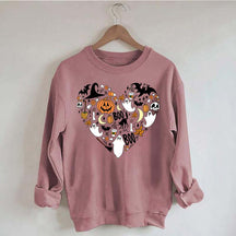 Happy Halloween Doodles Heart Sweatshirt