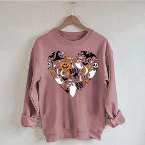 Happy Halloween Doodles Heart Sweatshirt