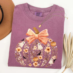 Vintage Floral Pumpkin Cute Halloween T-Shirt