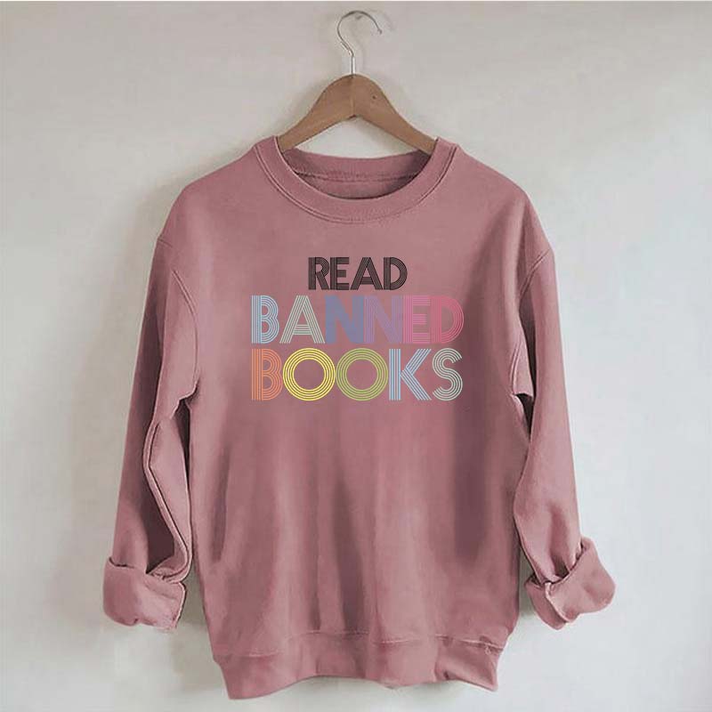 Retro Read Banned Books Rainbow Sweatshirt