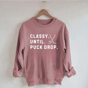Retro Classy Until Puck Drop Sweatshirt